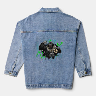 Diamond Handed Ape Stock Market Chart Denim Jacket