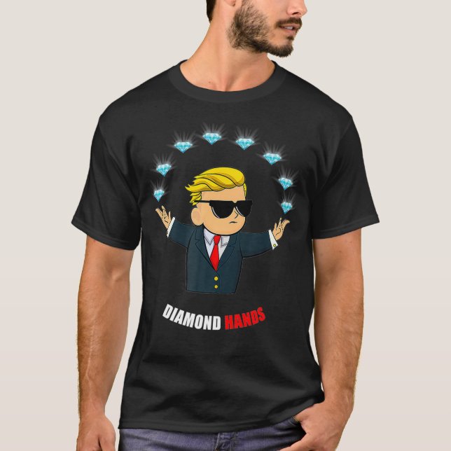 Diamond Hands Play Wall Street Bets Mascot  T-Shirt (Front)