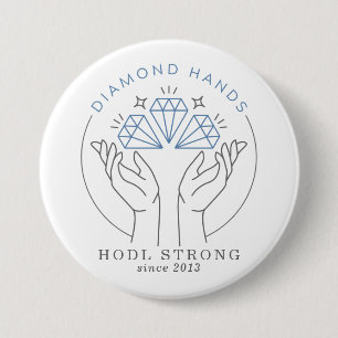 Diamond Hands Stock & Crypto Trader Funny 3 Inch Round Button