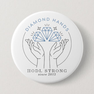 Diamond Hands Stock & Crypto Trader Funny 3 Inch Round Button