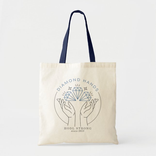 Diamond Hands Stock & Crypto Trader Funny Tote Bag (Front)