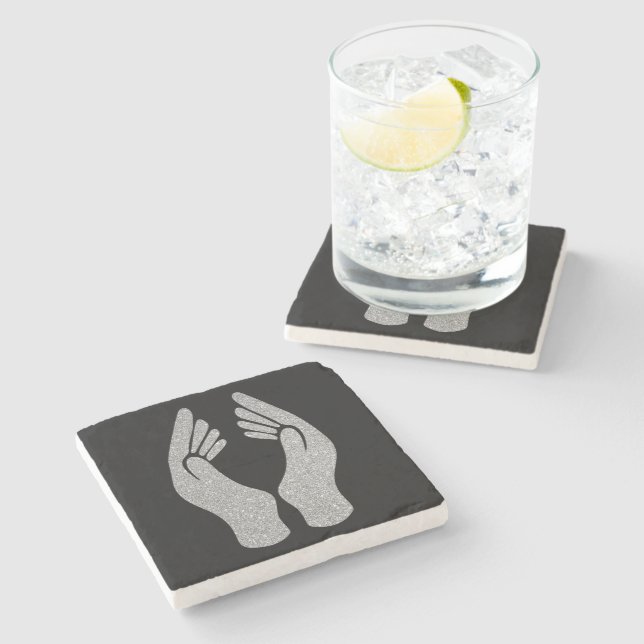Diamond Hands Stone Coaster (Side)