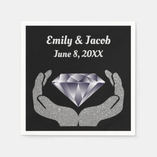 Diamond Hands Wedding Paper Napkin