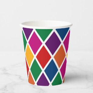 Diamond Harlequin Pattern Paper Cup