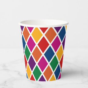 Diamond Harlequin Pattern Small Paper Cup
