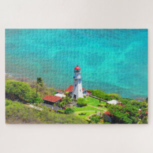 diamond head blue lighthouse jigsaw puzzle