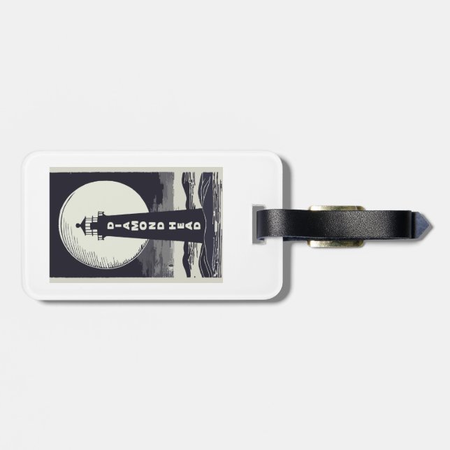 Diamond Head Lighthouse Hawaii Moon Luggage Tag (Back Horizontal)