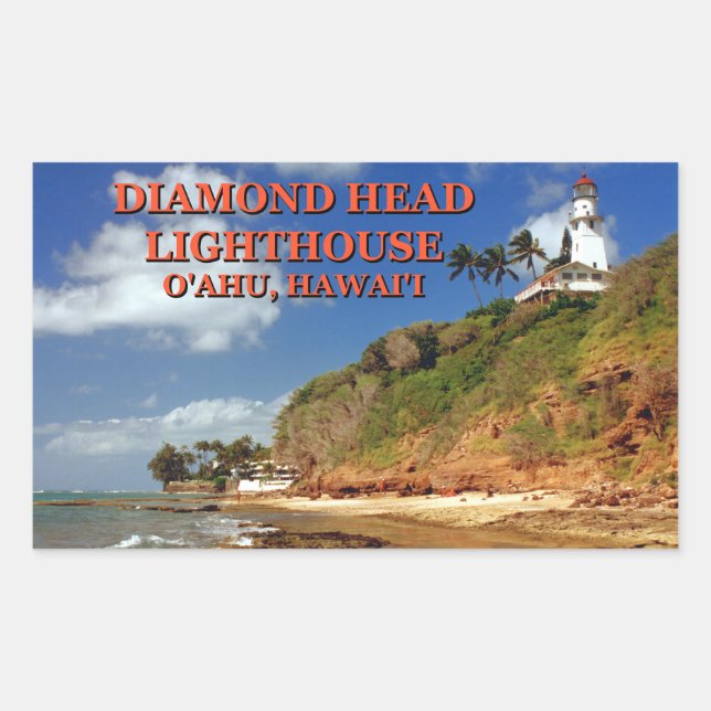 Diamond Head Lighthouse, O'ahu, Hawai'i Sticker (Front)