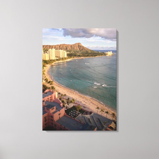 Diamond Head, Waikiki Beach, Hawaii Canvas Print (Front)