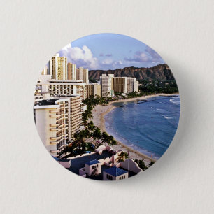 Diamond Head - Waikiki Beach, Oahu 2 Inch Round Button