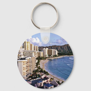 Diamond Head - Waikiki Beach, Oahu Keychain