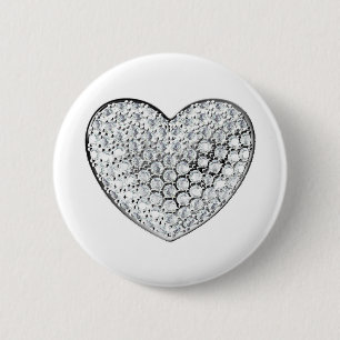 Diamond Heart 2 Inch Round Button