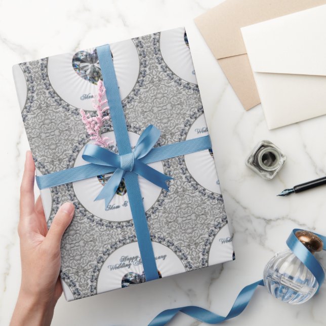 Diamond Heart 60th Anniversary Wrapping Paper (Gifting)