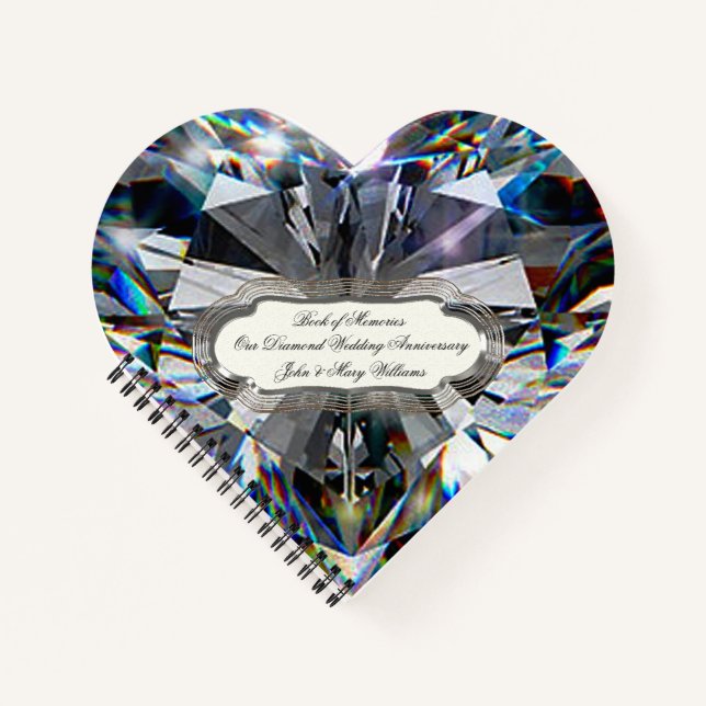 Diamond Heart 60th Wedding Anniversary Notebook (Front)
