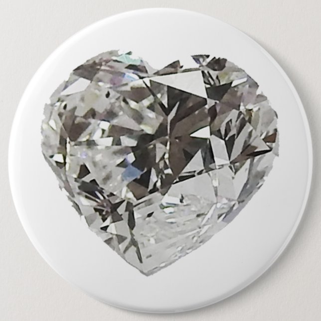 Diamond Heart 6 Inch Round Button (Front)