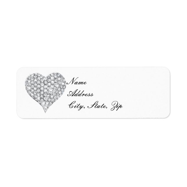 Diamond Heart Address Labels (Front)