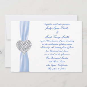 Diamond Heart Blue Faire-part de mariage