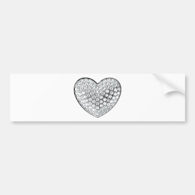 Diamond Heart Bumper Sticker (Front)