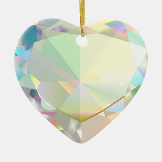 Diamond Heart Ceramic Ornament (Front)