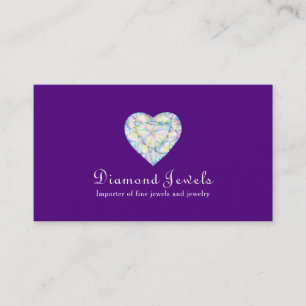 Diamond heart jewel jewellery business card