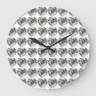 Diamond Heart Large Clock