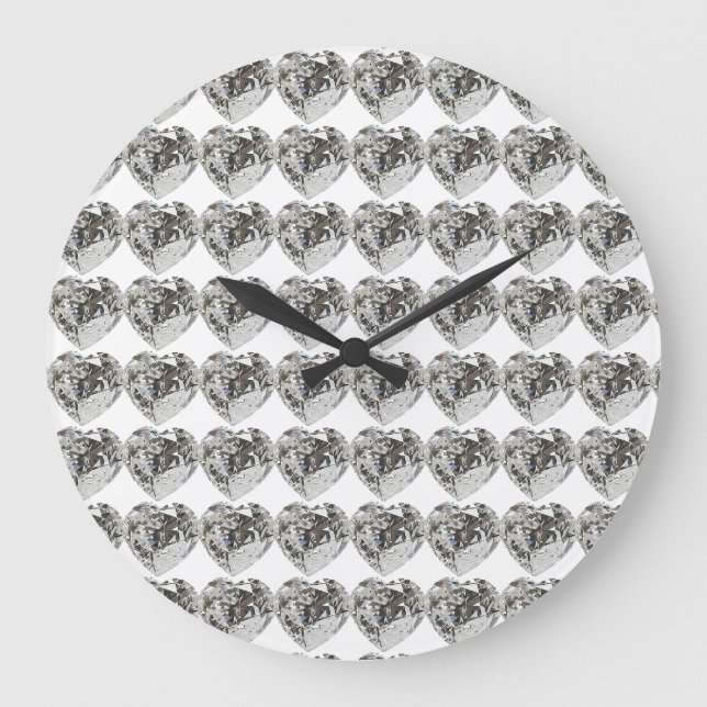 Diamond Heart Large Clock (Front)