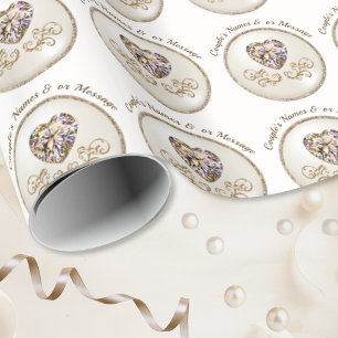 Diamond Heart, Personalized Wedding Wrapping Paper