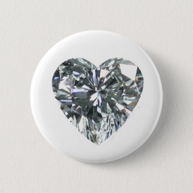 Diamond Heart Round Button (Front)