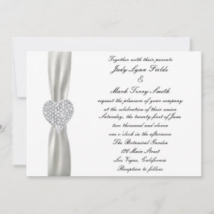 Diamond Heart White Faire-part de mariage