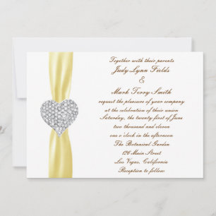 Diamond Heart Yellow Faire-part de mariage