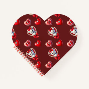 Diamond hearts and teddy bears notebook