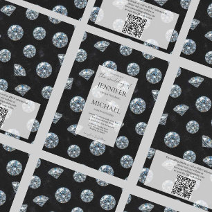Diamond High End Formal Luxury QR Code Wedding Invitation