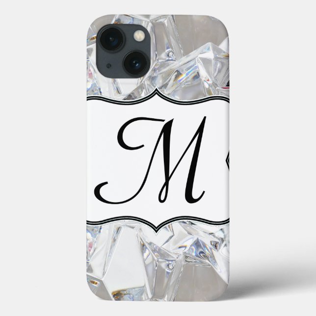 Diamond Ice Crystal Glitz Glam Monogram IPAD Case (Back)