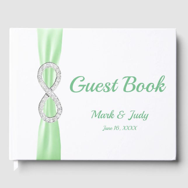 Diamond Infinity Green Ribbon Mariage livre d'or (Recto)