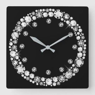 Diamond Infinity Square Wall Clock