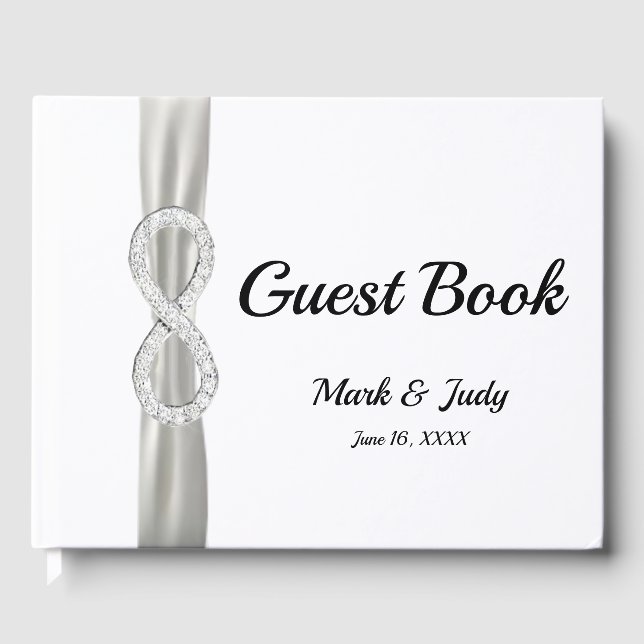 Diamond Infinity White Ribbon Mariage livre d'or (Recto)