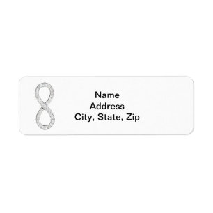 Diamond Infinity White Wedding Address Labels
