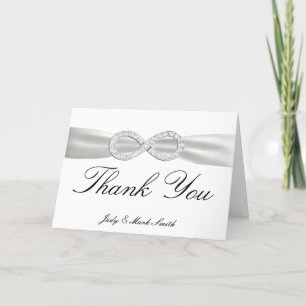 Diamond Infinity White Wedding Thank You Card