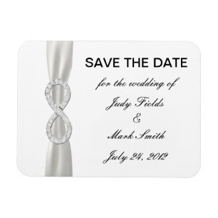 Diamond Infinity WhiteWedding Save The Date Magnet