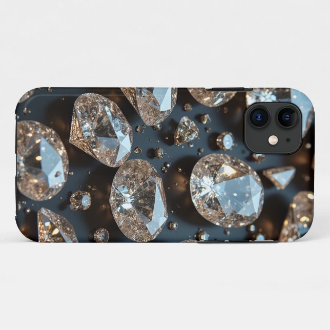 Diamond iPhone Case looks real diamond luxury (Back (Horizontal))