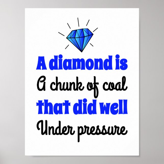 Diamond is Coal - Motivational, Inspirational Home Poster (Front)