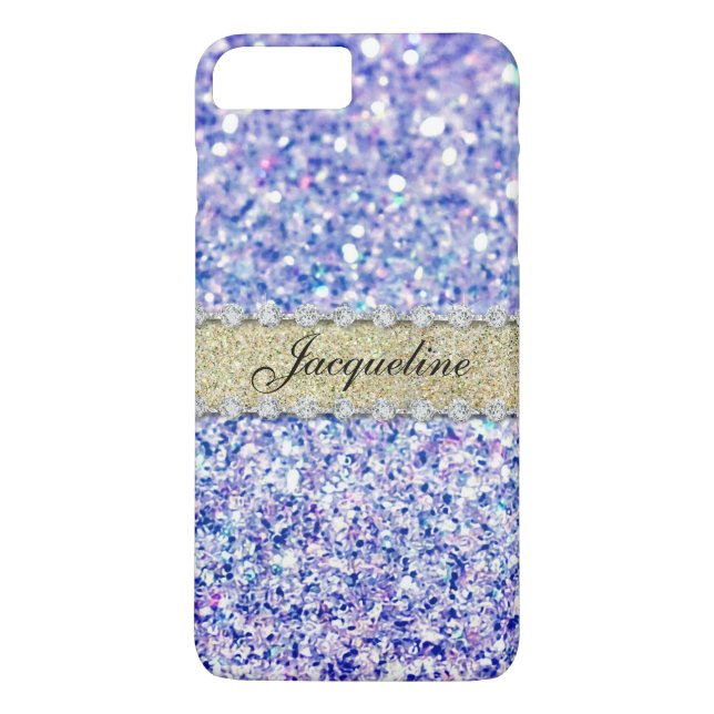Diamond Jewel Gold Glitter Bling Personalized Case (Back)