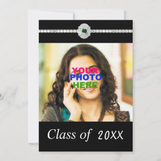 Diamond jewel graduation customizable invitation