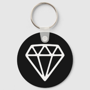 Diamond Jewel Graphic Drawing Simple Minimalist Keychain