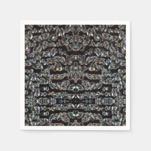 Diamond jewel pattern elegant silver black party  napkin