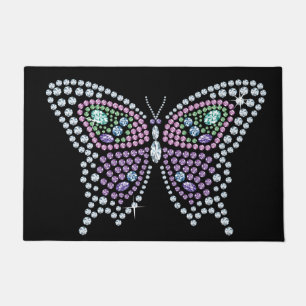 Diamond Jewelled Rhinestone Butterfly Doormat