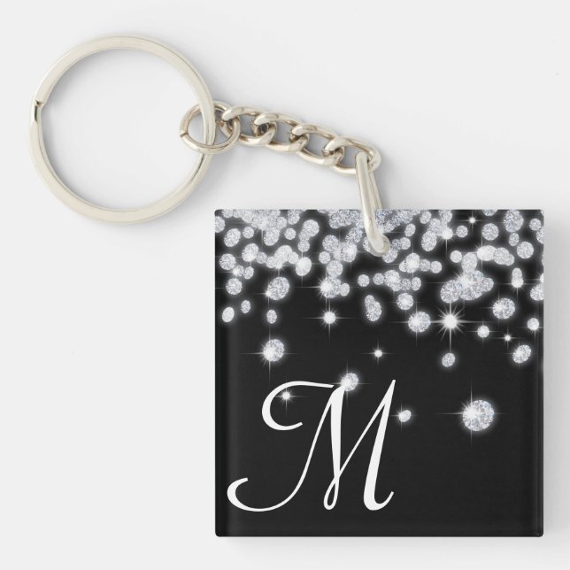 Diamond Jewels Jewellery Glitz Glam Glamou Key Cha Keychain (Front)