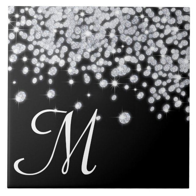 Diamond Jewels Jewellery Glitz Monogram Display Ti Tile (Front)