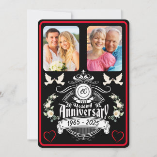 Diamond Jubilee 2 Photo Anniversary Invitation