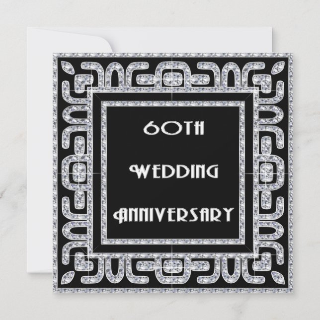 Diamond Jubilee 60th Wedding Anniversary Invitation (Front)